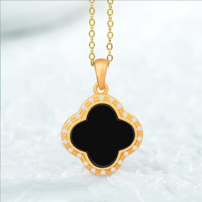 Certified Black Natural A Jade jadeite 925 Sterling Silver Leaf Pendant Necklace
