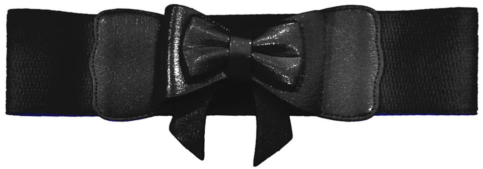 Banned »PLAY IT RIGHT« SCHLEIFE Bow Stretch TAILLENGÜRTEL Schwarz Rockabilly - Bild 1 von 1