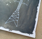 Original 14 by 17-inch Abstract Mixed Media Painting Serious Power Lines — photo 2