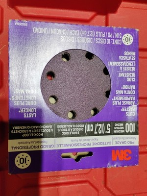 3M 100medium Pro Grade Sanding Disc 8 Hole Hook&Loop
