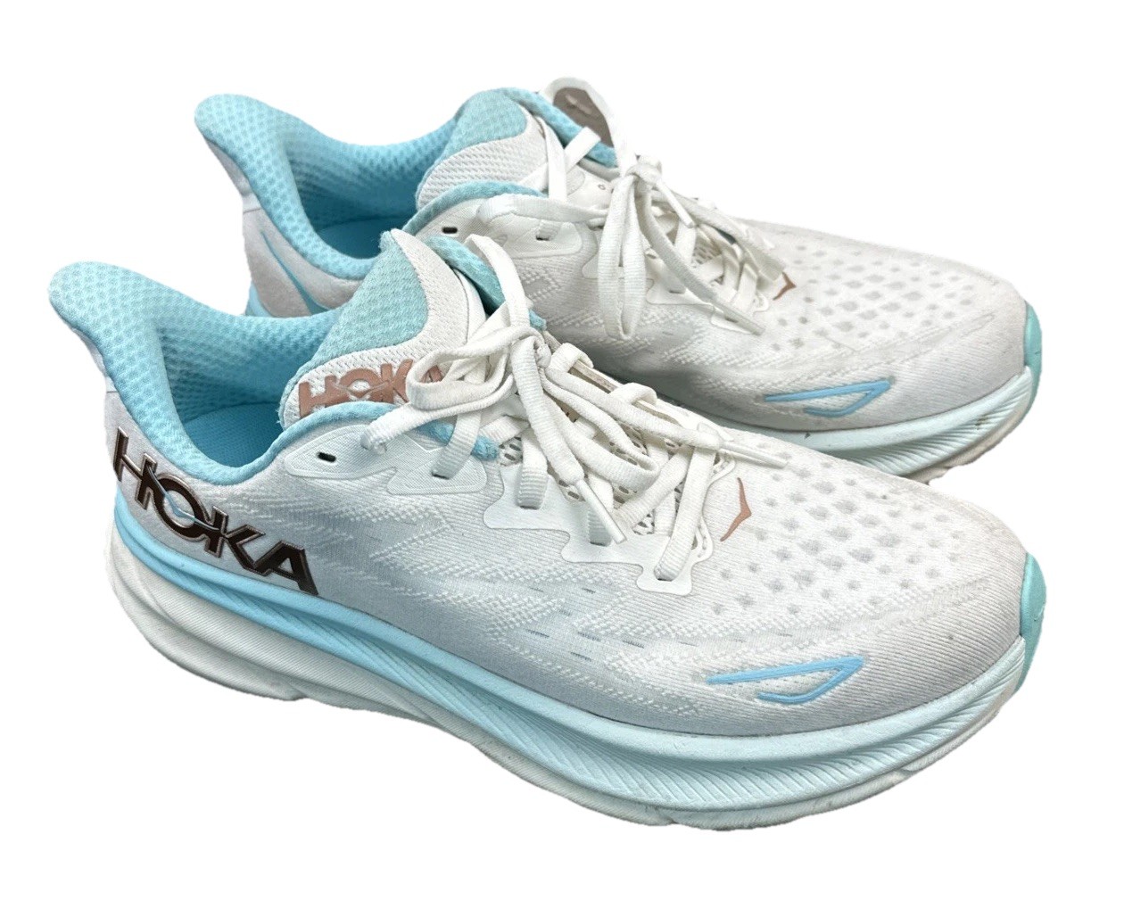 Size 8.5B Hoka One One Clifton 9 Frost Rose Gold W Griptech Training Athleisure