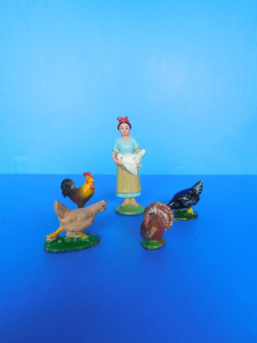 Quiralux (Quiralu Plastique) - La Ferme - Fermière tenant une Poule