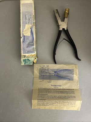 Vintage Adjustable Leather Button Hole Cutter/ Pliers- Made In Germany
