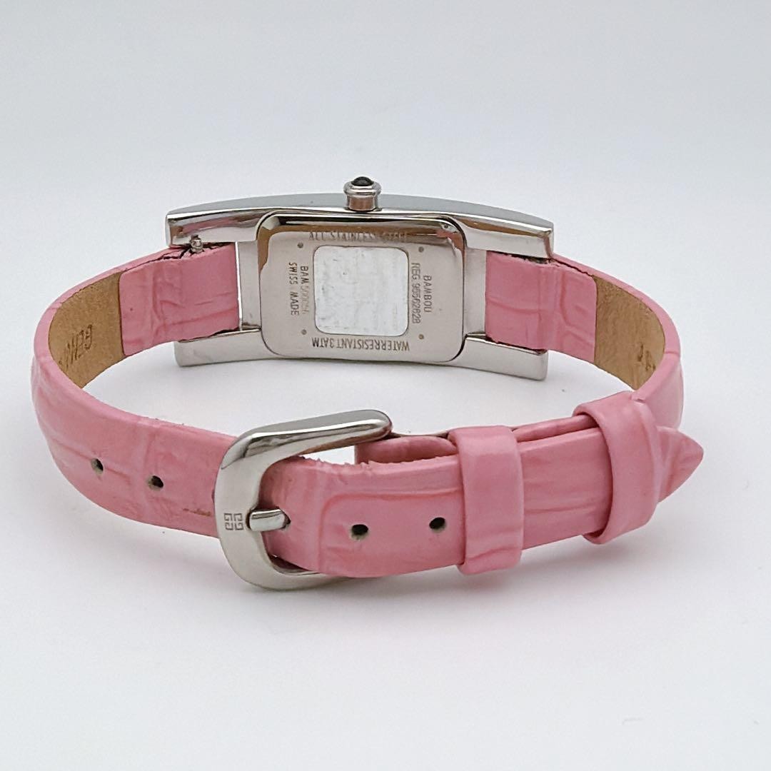 GIVENCHY Diamond Bezel Rectangular Watch Pink Dia… - image 5