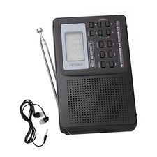 1Pc Black CS-106 Digital Radio LCD Display FM/AM/SW/MW Receiver w/ Earphone