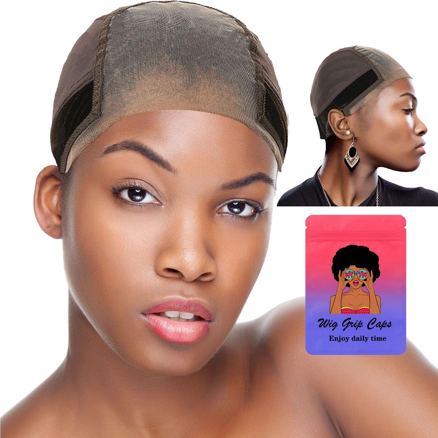 Lace Wig Grip Cap for Women 4x5 Transparent Lace Front w/ Gripper Headband