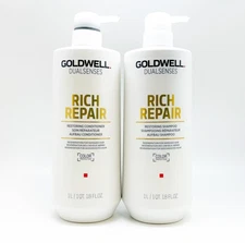 Goldwell Rich Repair Restoring Shampo & Conditioner Duo Liter New Pack