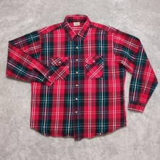 Five Brother VTG Flannel Shirt Men's XL Red Plaid Heavyweight Union Made In USA
