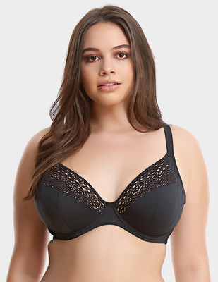 NWT Elomi Indie Black Underwire Plunge Bikini Top