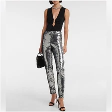 Isabel Marant Silver Sequin Leggings Excellent Condition FR36 /US 4, $980 Retail