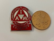 Vintage Original Institute Of Advanced Motorists Examine Enamel Pin Badge No Pin