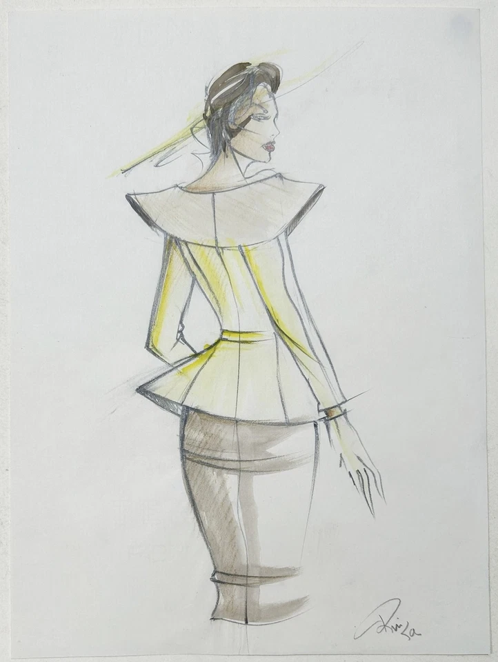 Dessin Femme Mode 80s 80er Portrait 1900-1924 (2) Dessin Original Unikat - Photo 1/1