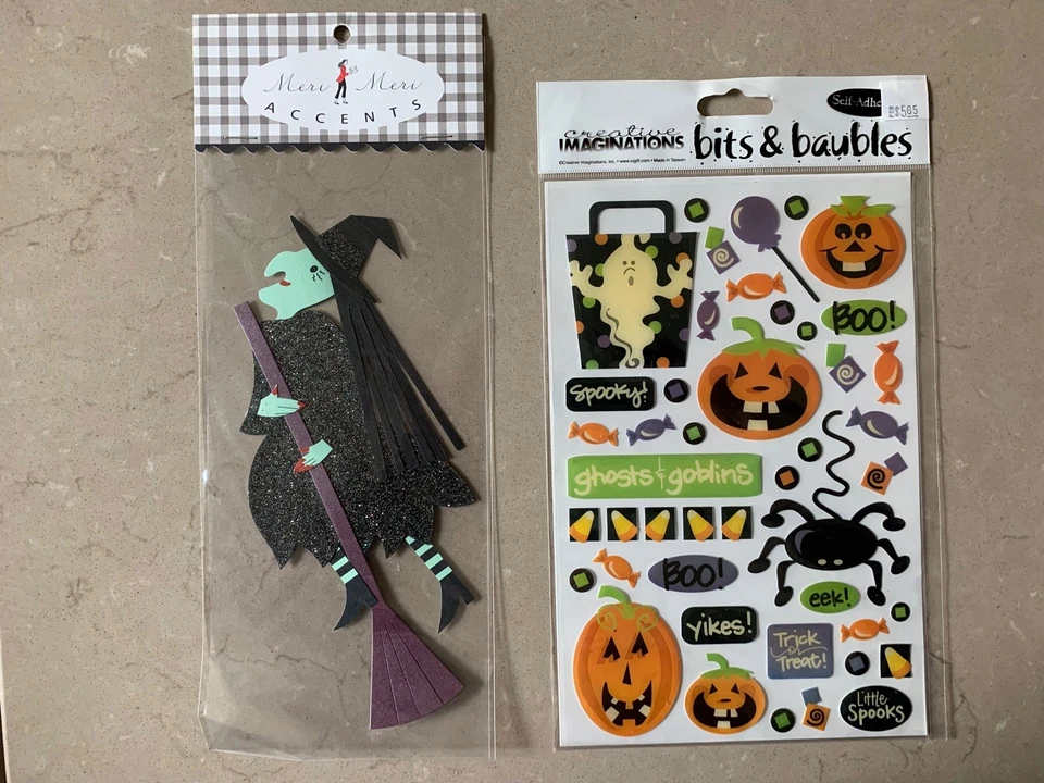 Vintage sticker lot 19 sealed packs Halloween Meri Meri, Jolee’s, Mrs. Grossmans - Image 2 of 4