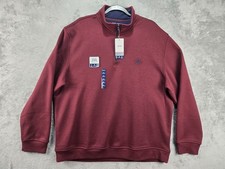 Izod Advantage Performance Sport Red Stretch 1/4 Zip Pullover Sweaters Mens XL