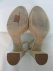 Chloe Beige Suede D'Orsay Scalloped Almond Toe Block Heel Ankle Strap SZUS5 EU35 — photo 5