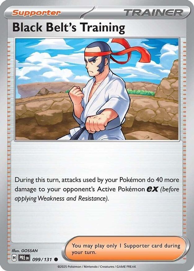 Pokemon Black Belt's Training (99/356) Prismatic Evolutions LP REVERSE HOLO
