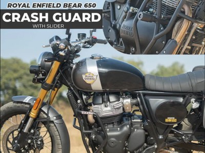 Fit For Royal Enfield Bear 650 Engine Guard With Sliders Black