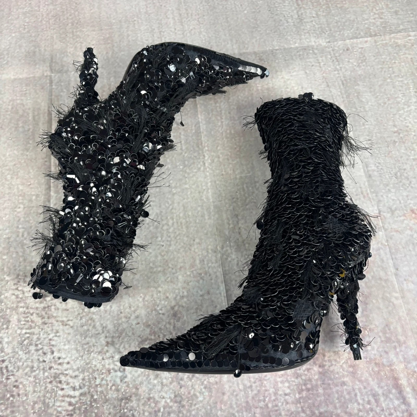 Balenciaga destroyed knife bootie sequin heels rare RRP €2900