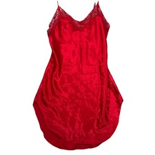 Vintage Victoria's Secret Gold Label Red Satin Slip Dress Lingerie Size P/S