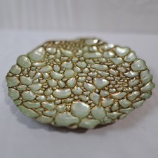 Turkish Pebble Bowl Display Platter Glassware Textured Art Glass Dish