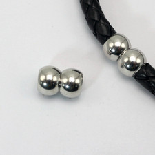 5 Silver Tone Bracelet Necklace Magnetic Clasps End Caps Large Hole Fit 6mm