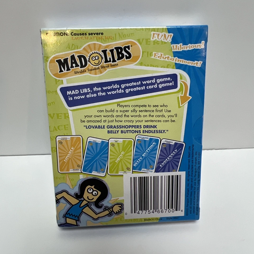 Vintage ~ Mad Libs Card Game ~ Ages 8 & up - FUN ~ Brand New Sealed - Image 2 of 4