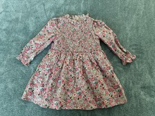 Janie and Jack Girl's Dress Smocked Floral 100 Cotton Long Sleeve 12-18 Months