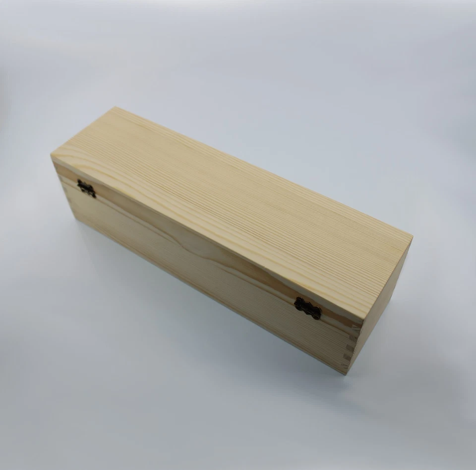 Caja de vino de madera con tapa con bisagras - Abridor de botellas doble - Aireador de vino Foto 3 de 4