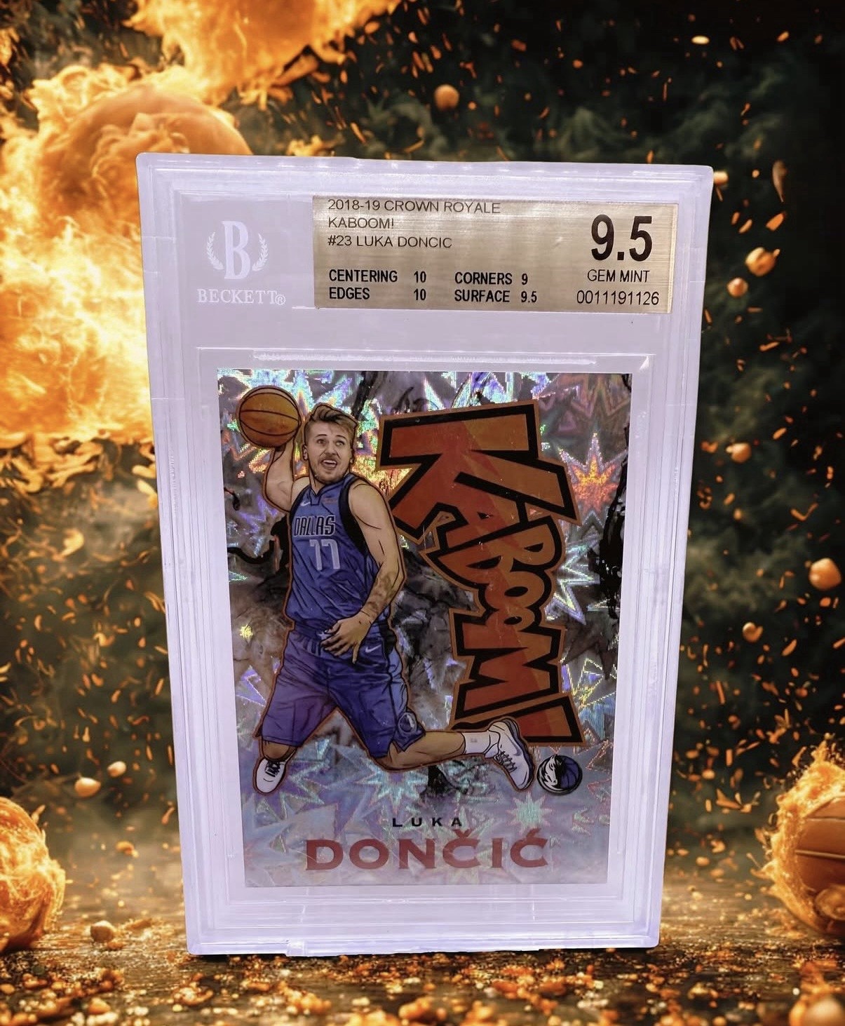 2018-19 Luka Doncic Rookie Crown Royale Kaboom BGS 9.5