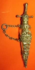 SALT BOTTLE 19TH CENTURY PENDANT for CRYSTAL CASTELLANY cut SILVER not hallmark