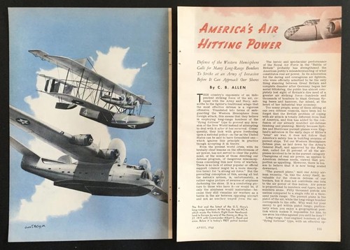 U.S. Army & Navy Bombers 1941 graphic pictorial NC-4 PB2Y Martin B-19 B-26
