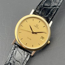Vintage 1990 s Omega De Ville Quartz - Gold Dial - Ref 196.2432 - Men s Watch