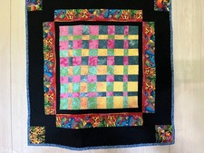 Rainbow Colors Quilted Wall Hanging 30" square Baby or Foot Blanket - Gift
