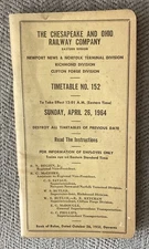 C&O(Chesapeake and Ohio)4/26/64 Employee Timetable:Newport News,Norfolk Term++