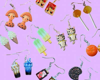 10 Pairs Assorted Dangle Earrings   Cute Fun Random Lot   Animal, Candy, Novelty