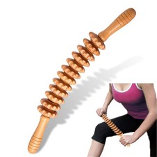 DAOZWUBGIH Curved Wood Therapy Massage Roller Tools,Lymphatic 16.5 Inch,