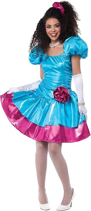 Womens 80’S Party Dress Adult Halloween Costume 10-12