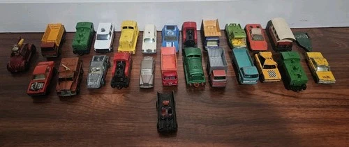 Lot of 24 Vintage Matchbox Cars Lesney Made In England 1970s + Corgi Batmobile