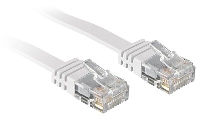 Lindy - Cat.6 Flachband-Patchkabel ungeschirmt, weiß, 10m 10 m - white