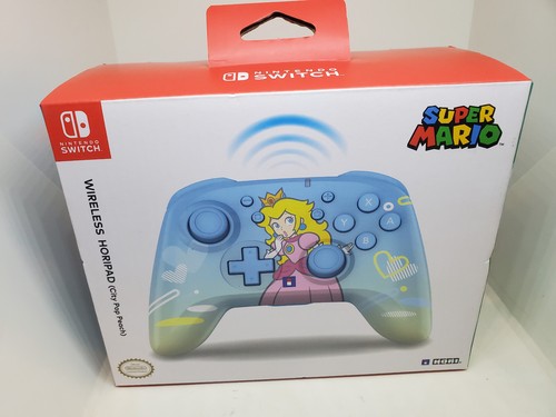 Nintendo Switch Super Mario Wireless Hori Horipad City Pop Peach Blue Controller