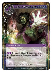 FOW 1x Priest of Darkness, Abdul Alhazred - CFC-076 - R - Textured Foil - Near M