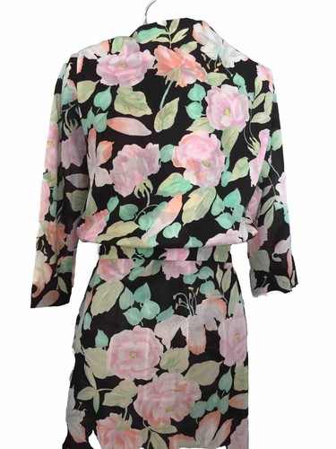 Size S 32” Bust Cotton Dress + Tie Waist Separate: Pastel Shades/Black - Picture 3 of 7