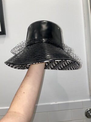 Authentic Christian Dior Bucket Style Rain Hat With Veil. AW19-20