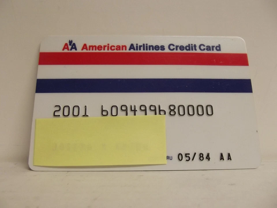 Tarjeta de crédito American Airlines 1984 vintage, sin firma, nunca usada, #111 Foto 3 de 4
