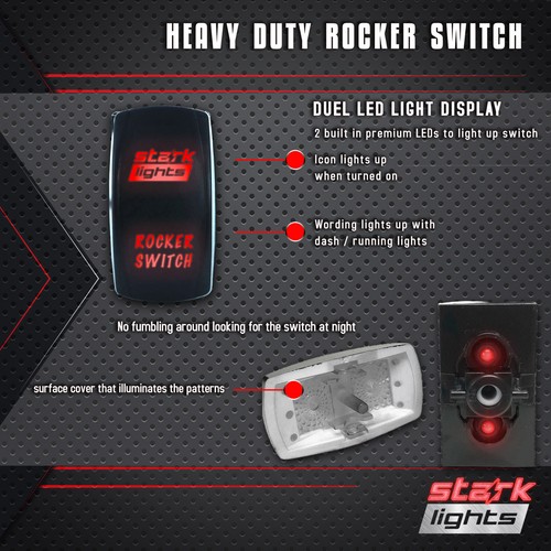 Laser Etched 5 Pin LED Rocker Switch Dual Light 20A 12V ON / OFF - ALIEN LIGHTS - Bild 4 von 8