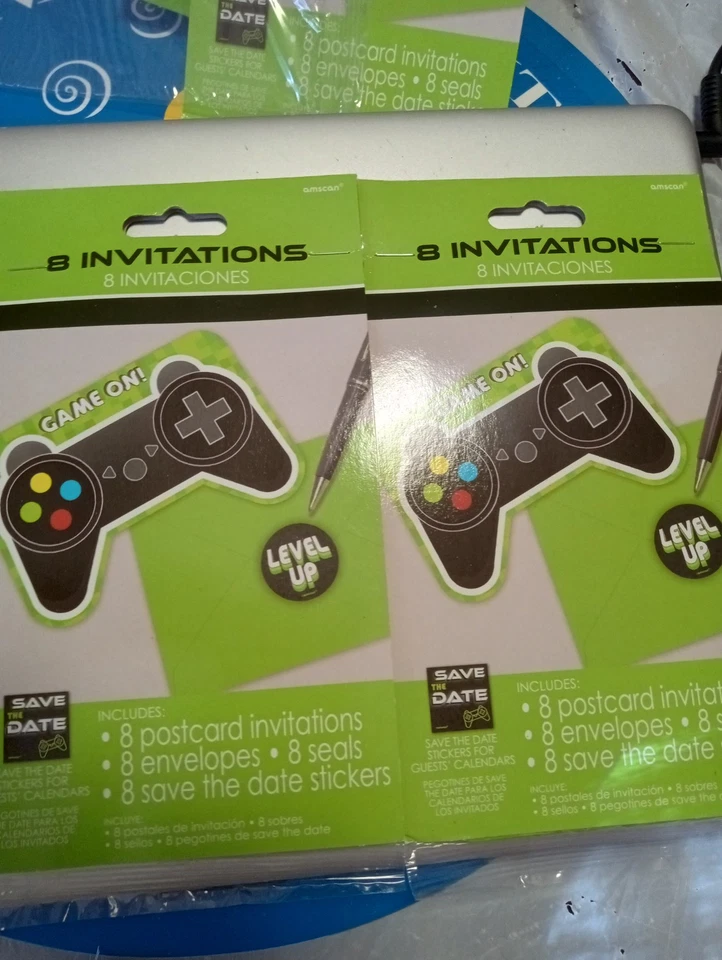 29 Game On Birthday Party Invitations Controller Video Gaming Level Up Save Date - Image 2 of 4