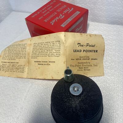 VINTAGE Tru-Point Quick Change Abrasive Cup Metal Pencil Pointer