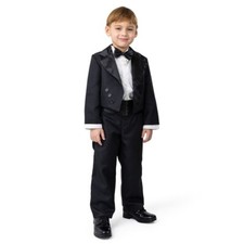 Dress Up America Butler Costume for Kids - Black Tailcoat Tuxedo Costume Set