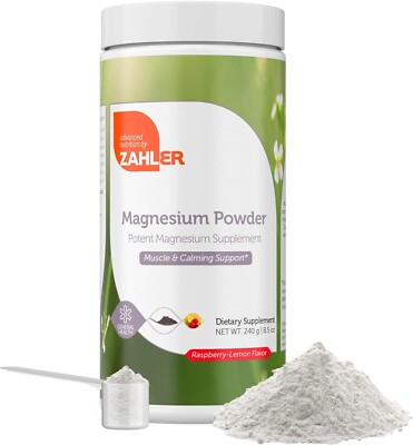 Magnesium Powder Muscle and Calming Support Kosher 8.5 oz Raspberry-Lemon ISA