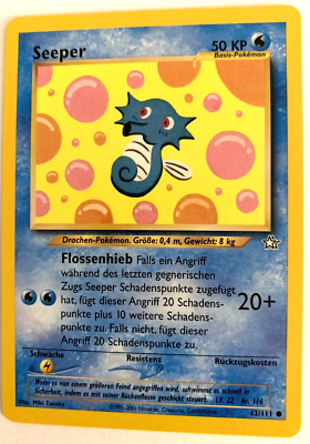 HORSEA (Seeper) - 62/111 - Neo Genesis - VINTAGE - German Pokemon